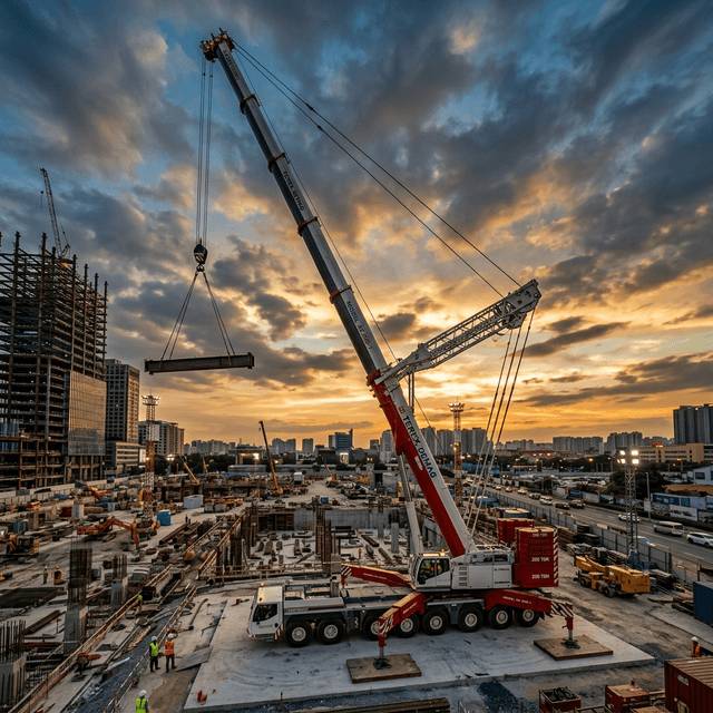 เจาะลึกสเปครถเครน 200 ตัน (พร้อมคนขับ): เหมาะกับงานก่อสร้างอุตสาหกรรมประเภทไหนบ้าง?