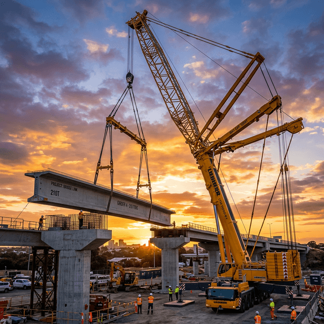 Case Study: กรณีศึกษาการใช้รถเครน 200 ตัน ยกชิ้นส่วนสะพานและเครื่องจักรโรงงานอย่างปลอดภัย