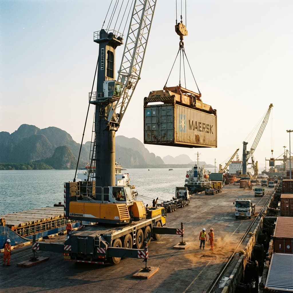 เช่ารถเครนระนอง ท่าเรือระนอง 2025: คู่มือฉบับสมบูรณ์ เลือกผู้ให้บริการอย่างไรให้งานสำเร็จ